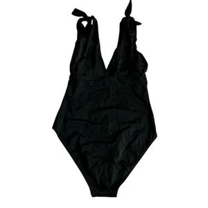 NWOT Kim Gravel Swimsuits for all Black One Piece Tie Shoulder Swimsuit Size 10
